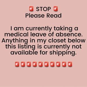 Medical Leave Notice - Shop Temporarily Closed